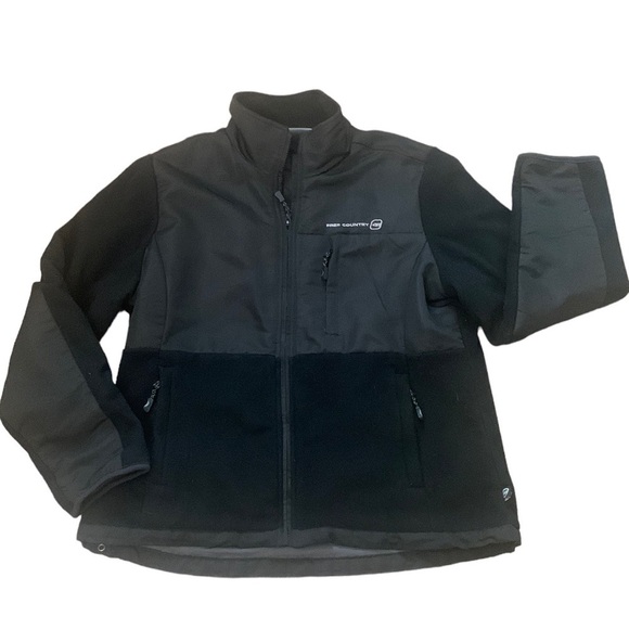 Black‎ Fleece Full Zip Winter Jacket Coat Size XL - Picture 1 of 9